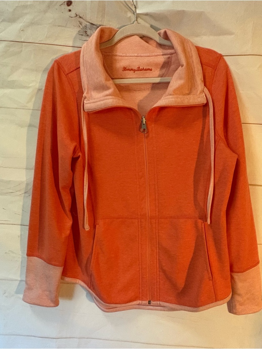 Tommy Bahama Coral Zip Front Jacket with Contrast Trim